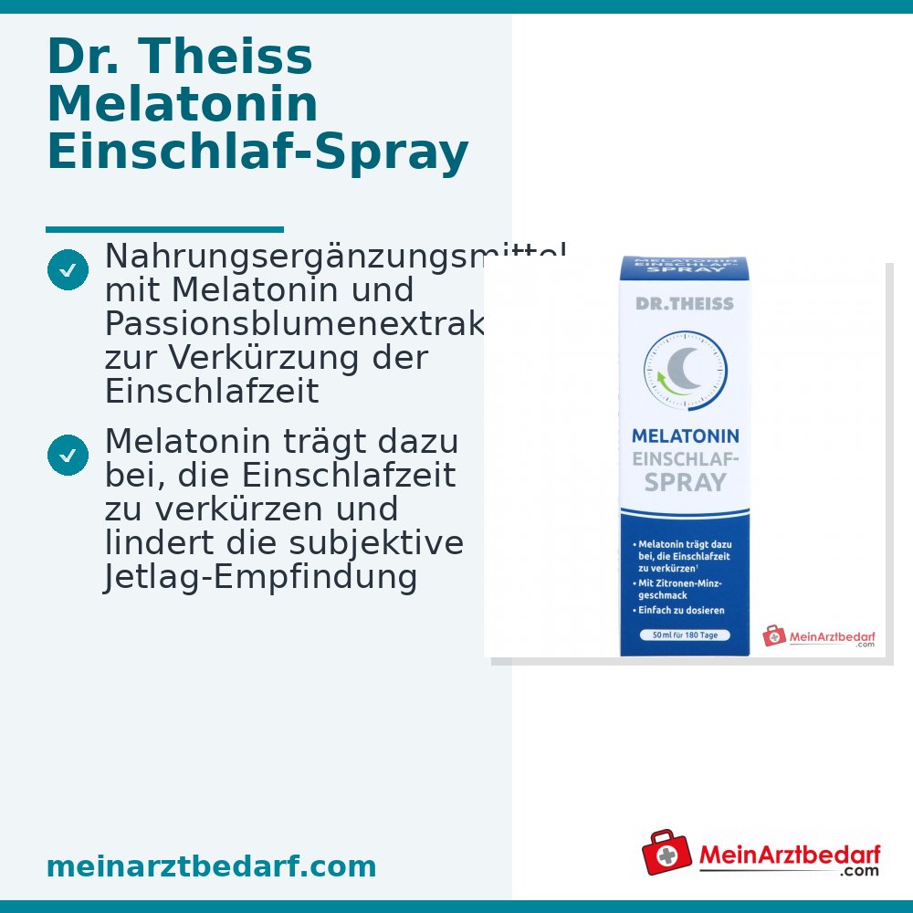 Dr. Theiss Spray Orale di Melatonina per Favorire il Sonno Melatonina / Estratto di Passiflora, 50 ml