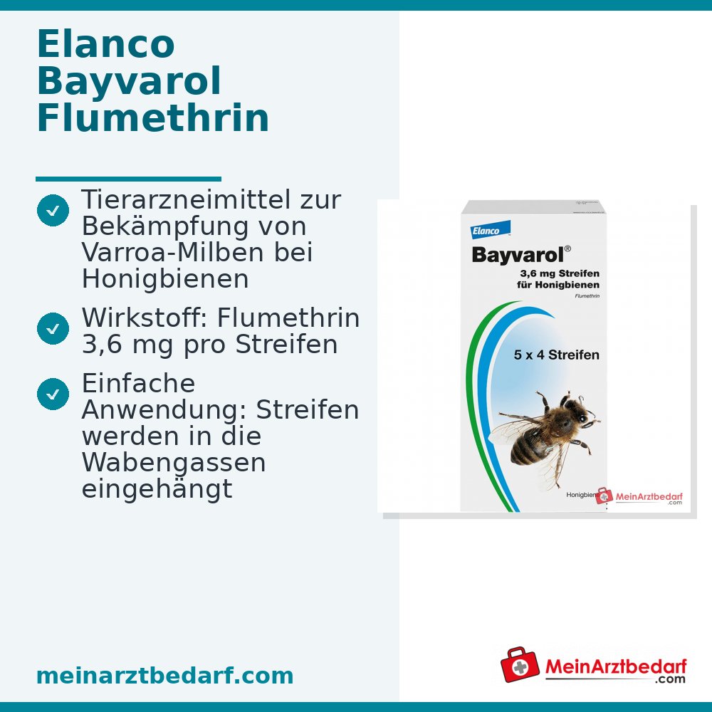 Bayvarol 3,6 mg flumetrina tiras 5 x 4 unidades