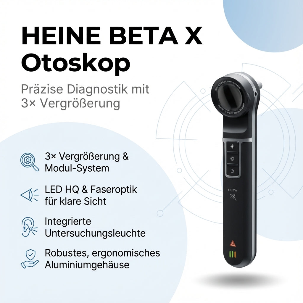 HEINE BETA X Otoskop 3x Vergrößerung mit X CHANGE System & inSPECT Untersuchungsleuchte