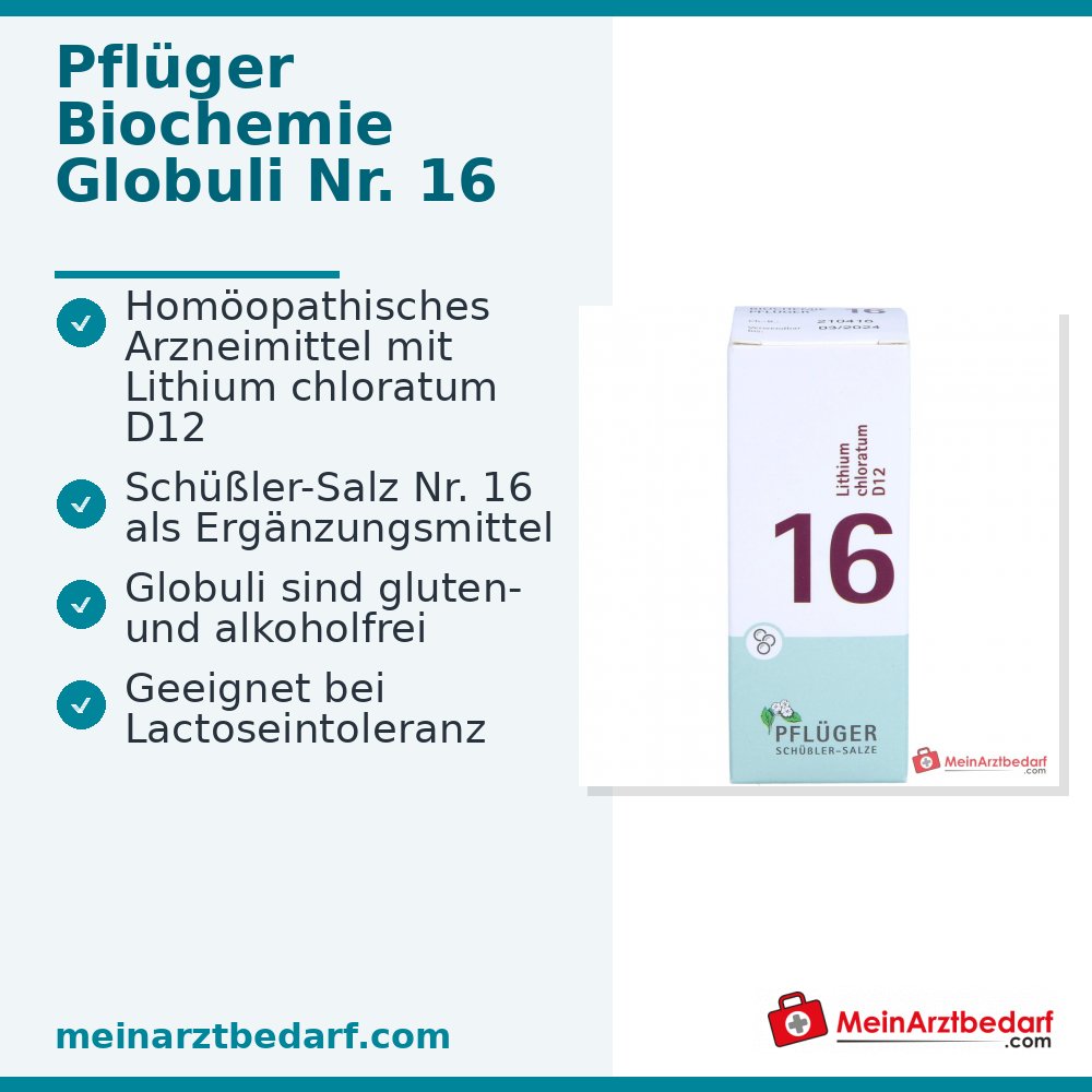 Pflüger Biochemie Globuli Nr. 16 Lithium chloratum D12 Globuli, 15 g