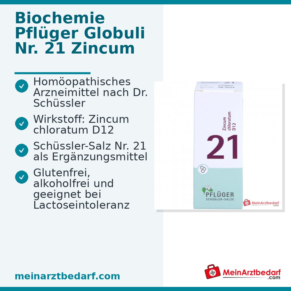 Biochemie Pflüger Globuli Nr. 21 Zincum chloratum D12 korrels, 15 g