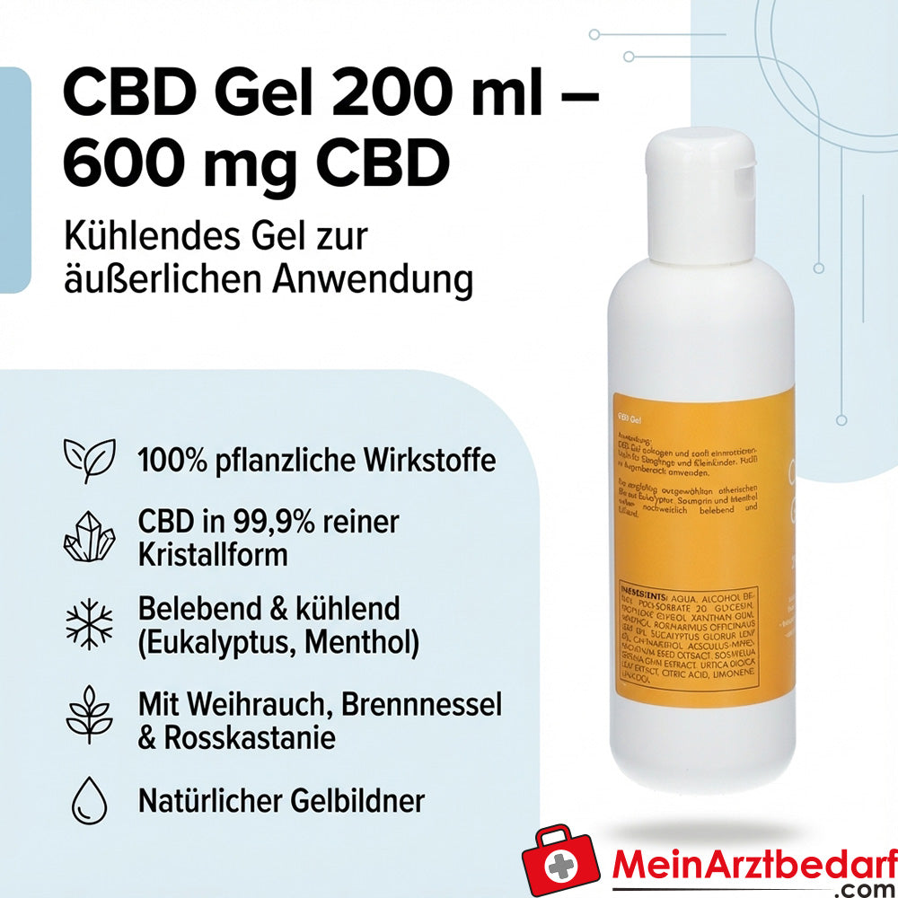 CBD gel 600 mg (0,3% CBD) per uso esterno 200 ml