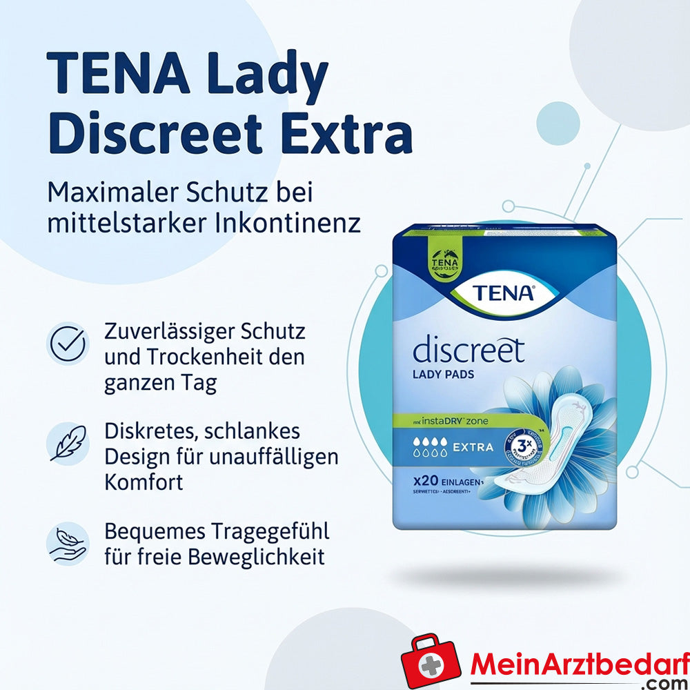 TENA Lady Discreet Extra assorbenti per incontinenza da donna a media resistenza