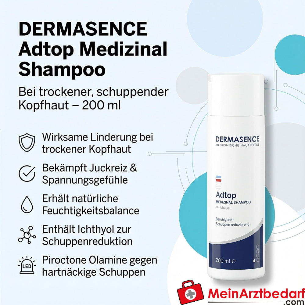 DERMASENCE Adtop Medizinal Shampoo Ichthyol und Piroctone Olamine 200 ml