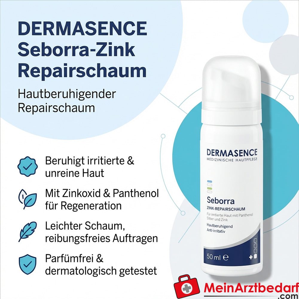 DERMASENCE Seborra-Zinc Repair Foam con ossido di zinco e pantenolo 50 ml