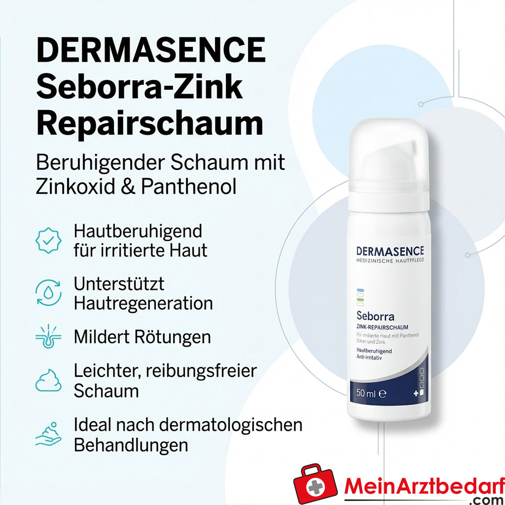 DERMASENCE Seborra-Zinc Repair Foam con ossido di zinco e pantenolo 50 ml