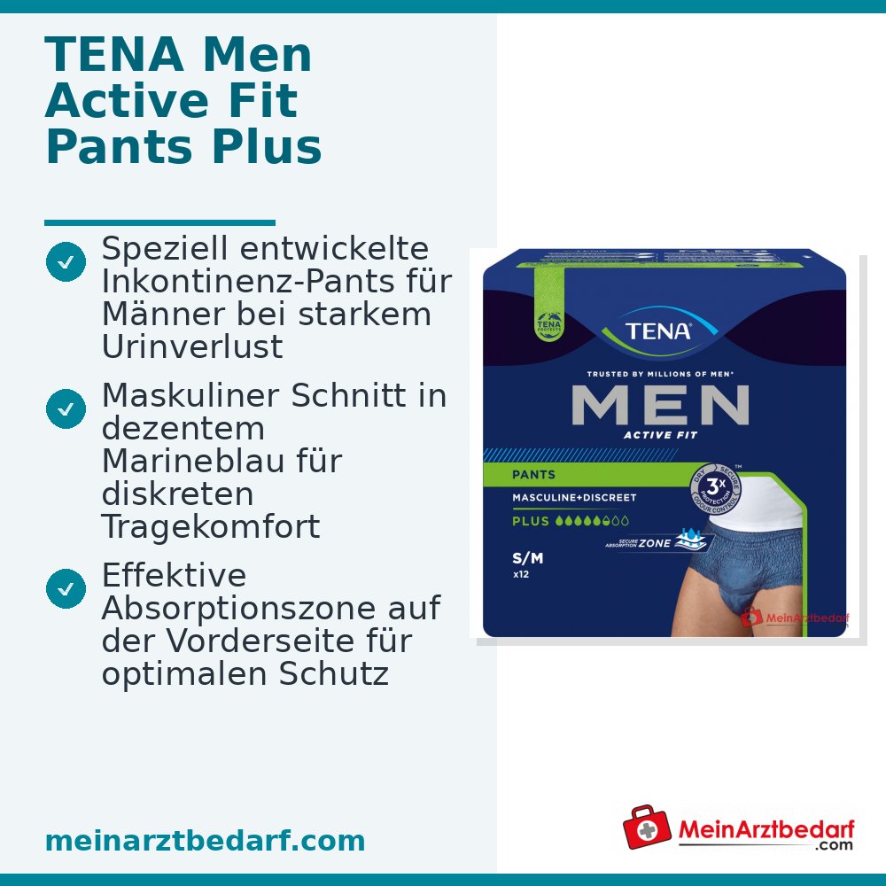 TENA Men Active Fit Pants Plus wegwerpluier S/M blauw 48 stuks (4x12)