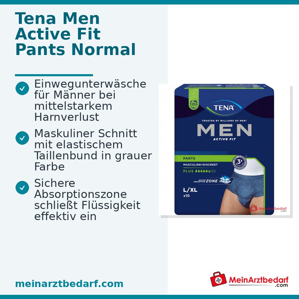 TENA Men Active Fit Broek Plus absorptie 5,5 wegwerpbroek L/XL blauw