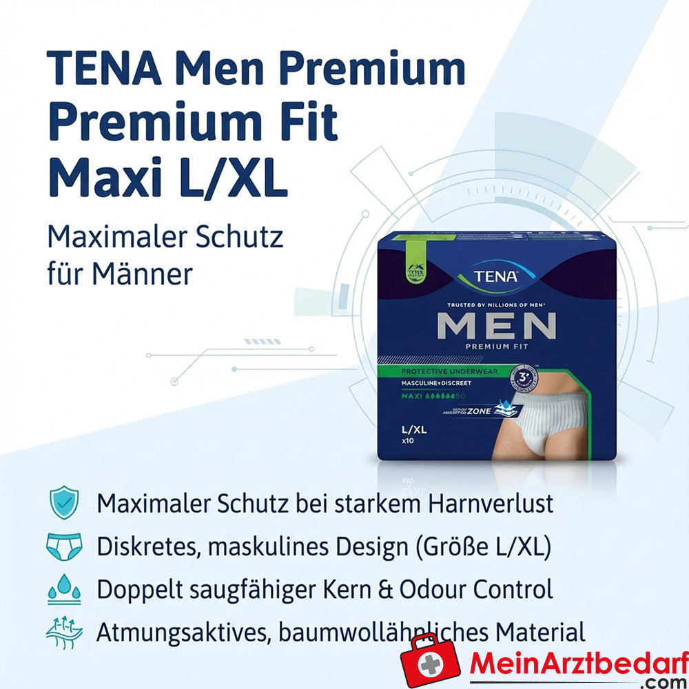 TENA Men Premium Fit Pants Maxi Einweghosen L/XL 40 Stück (4x10)