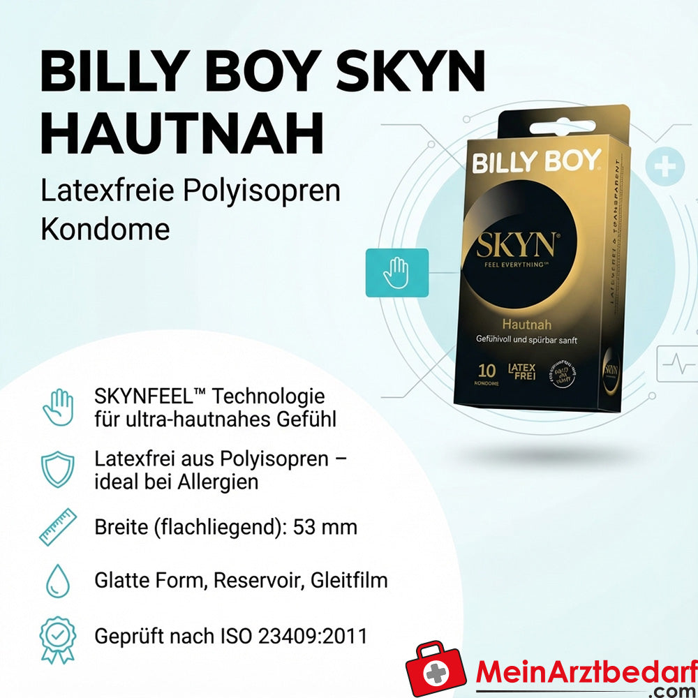 BILLY BOY Skyn huiddichte condooms latexvrij polyisopreen 53 mm 8 stuks