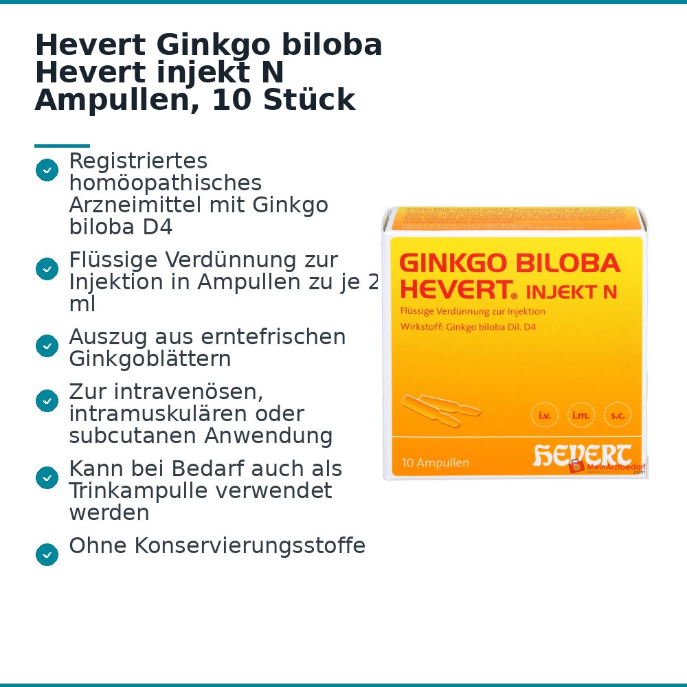 Hevert Ginkgo Biloba Injekt N Ampullen, 10 Stück
