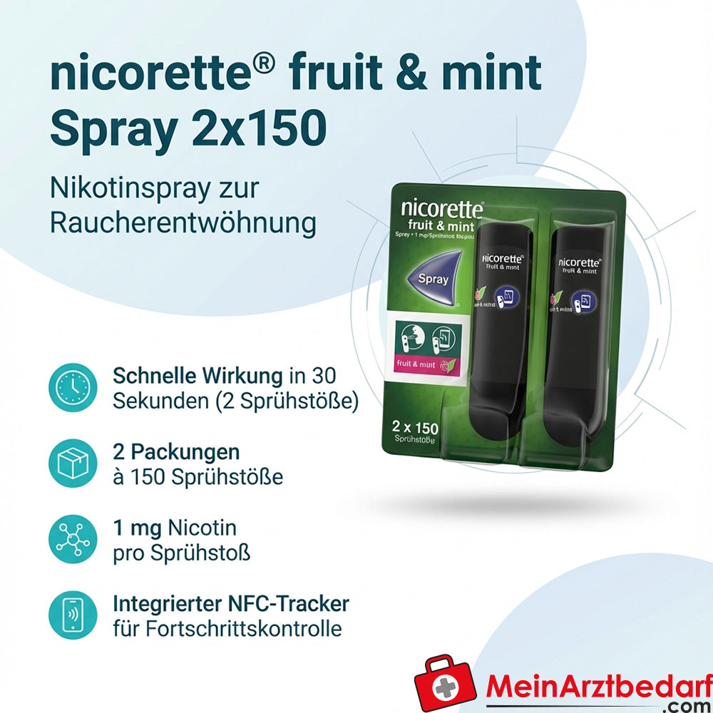 Nicorette Fruit & Mint spray alla nicotina 1 mg/spray 2 pezzi