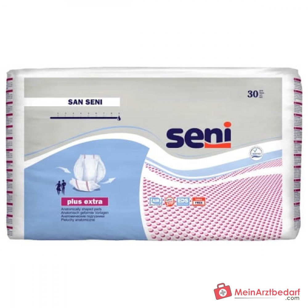 Seni SAN plus incontinentieonderlegger 37 x 69 cm anatomisch met vochtindicator