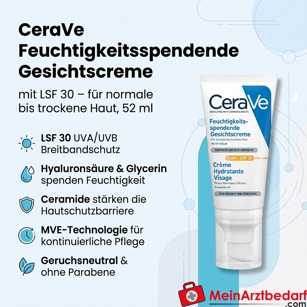 CeraVe Feuchtigkeitsspendende Gesichtscreme LSF 30 Tagescreme 52 ml