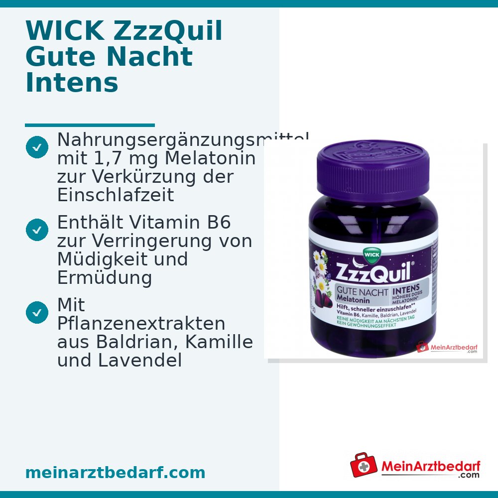 WICK ZzzQuil Gute Nacht Intens Melatonin 1,7 mg Weichgummis 30 Stück