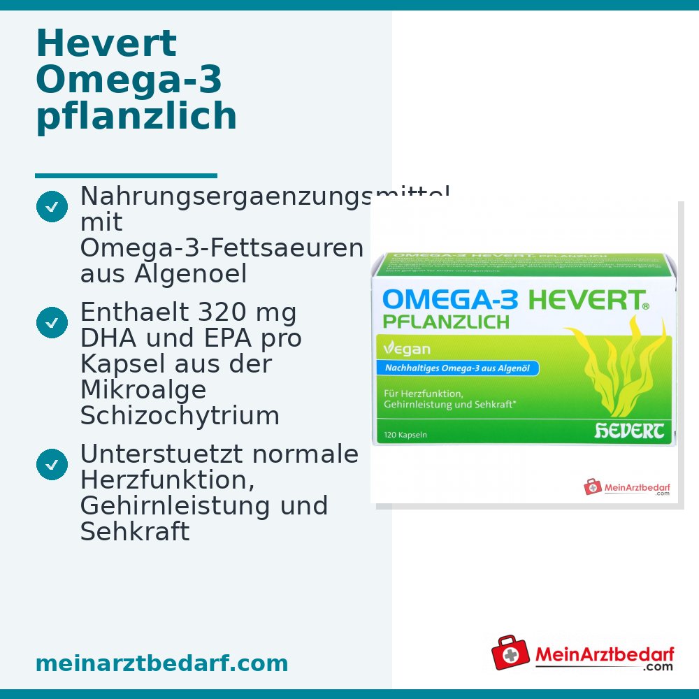 Hevert Omega-3 cápsulas blandas vegetales veganas, 120 uds.