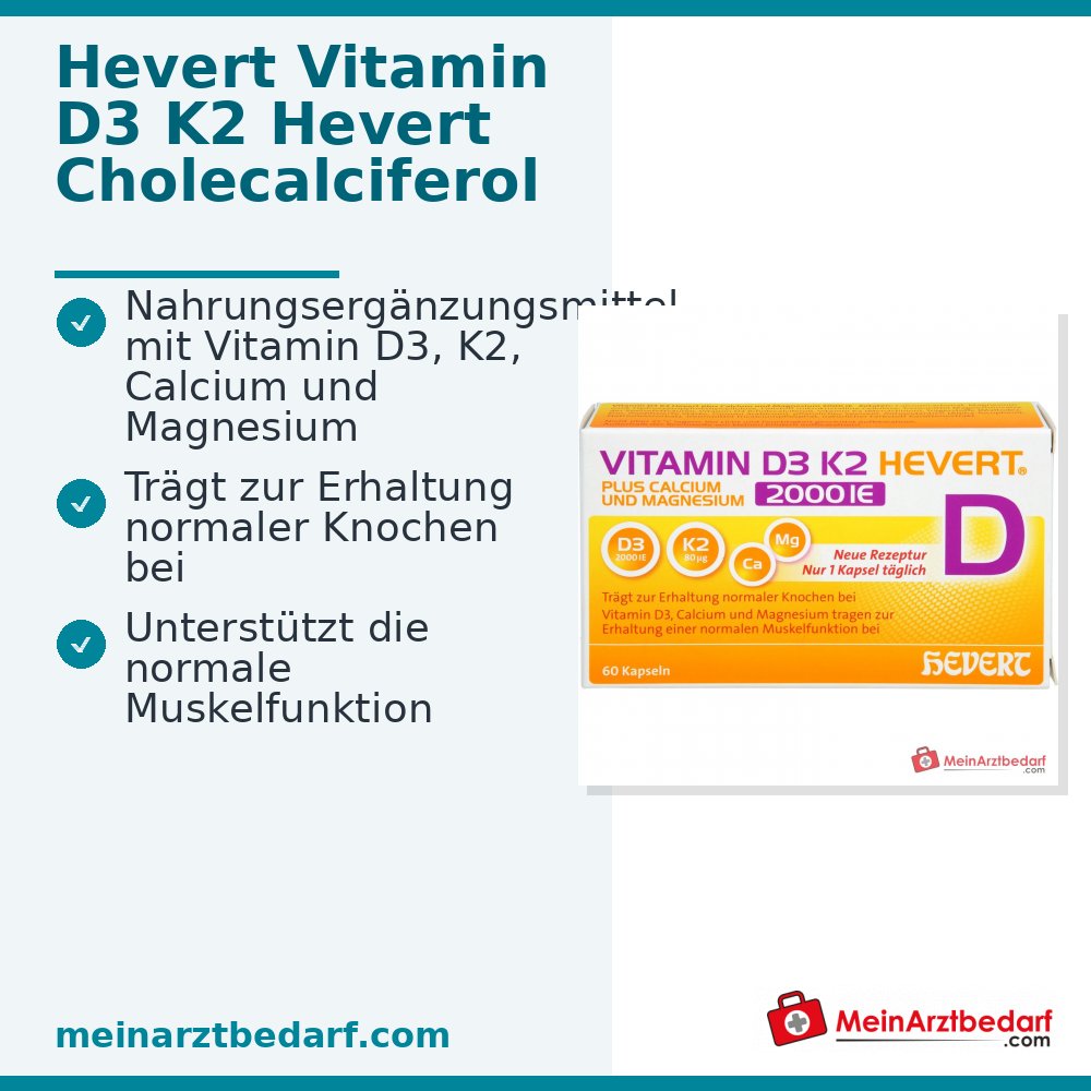 Hevert Vitamin D3 K2 Kapseln, 60 St.