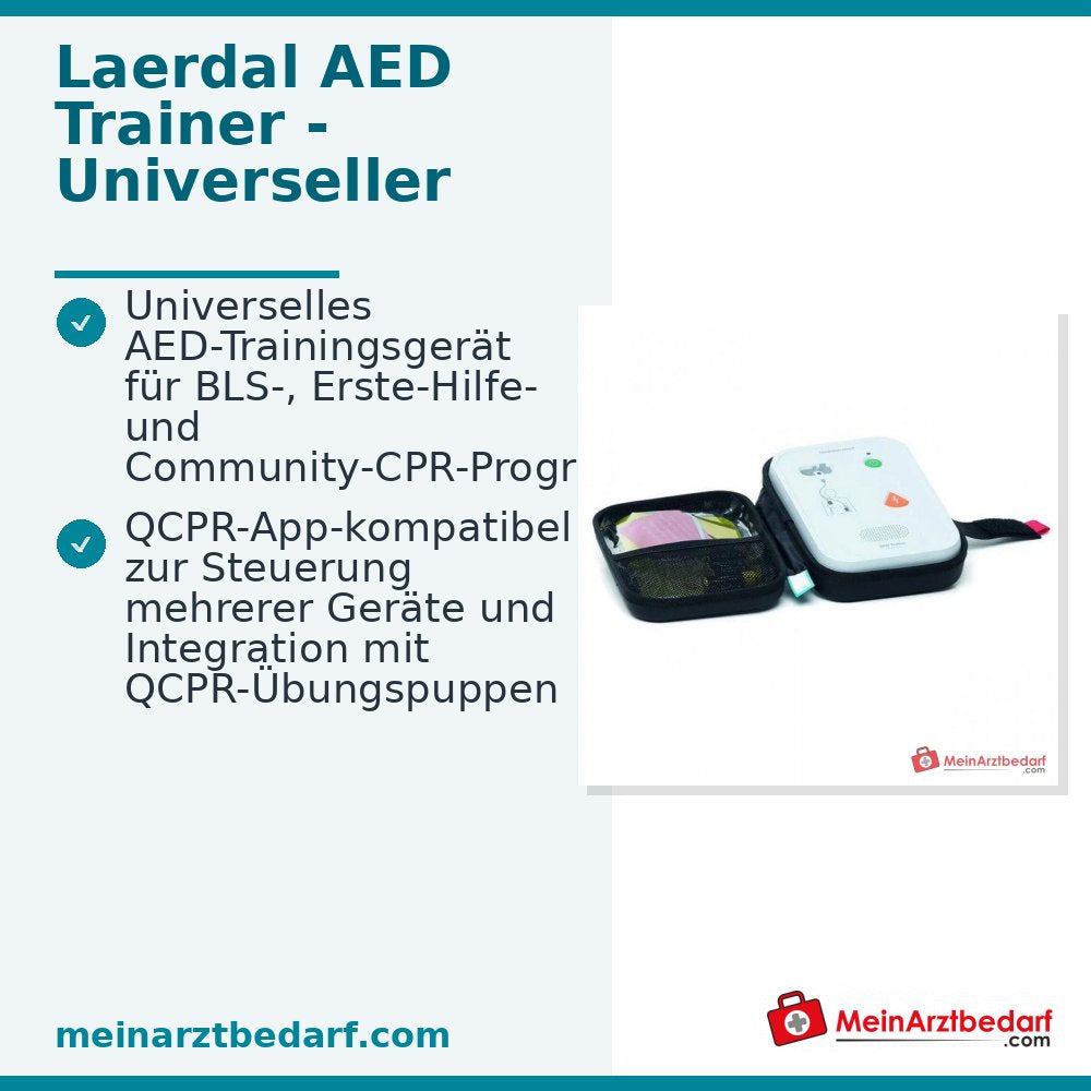 Laerdal AED Trainer - Defibrillatore da addestramento universale multilingue compatibile con l'app QCPR