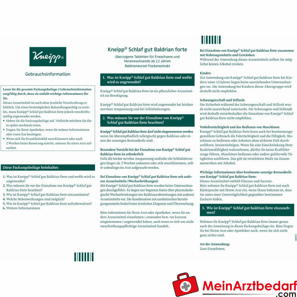 Kneipp® Schlaf gut Baldrian forte.