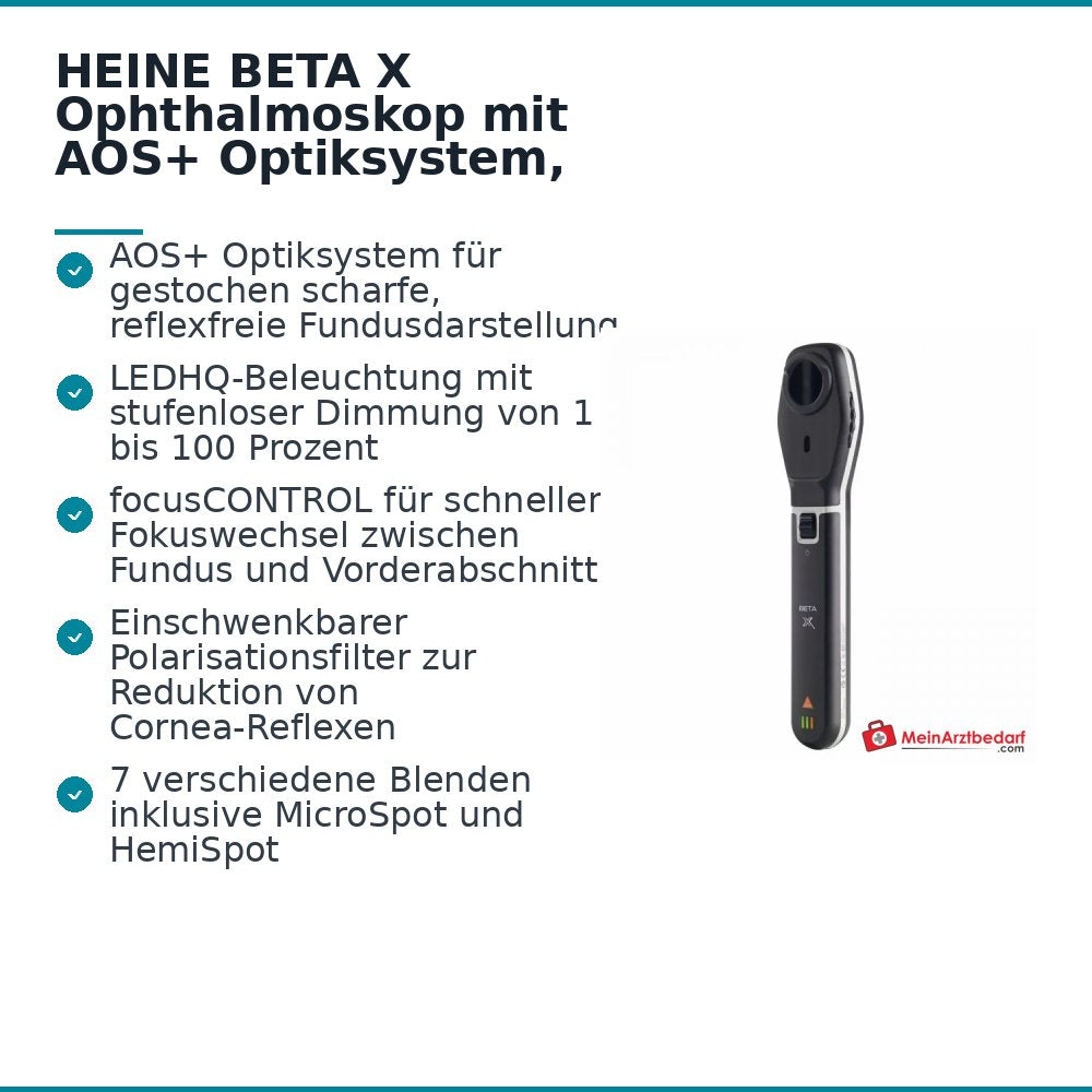 HEINE BETA X Ophthalmoskop mit AOS+ Optiksystem & focusCONTROL.