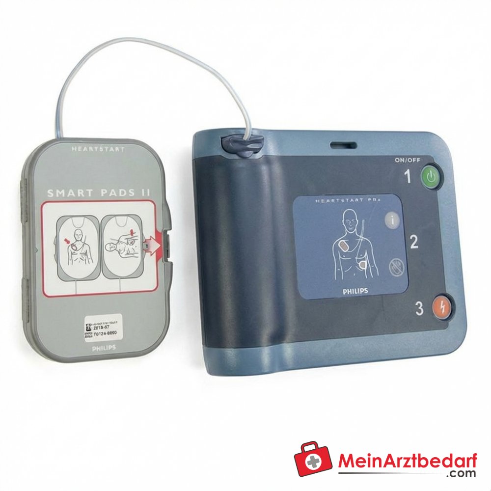 Philips HeartStart FRx Defibrillator halbautomatisch inkl. SMART Pads II und Tasche.