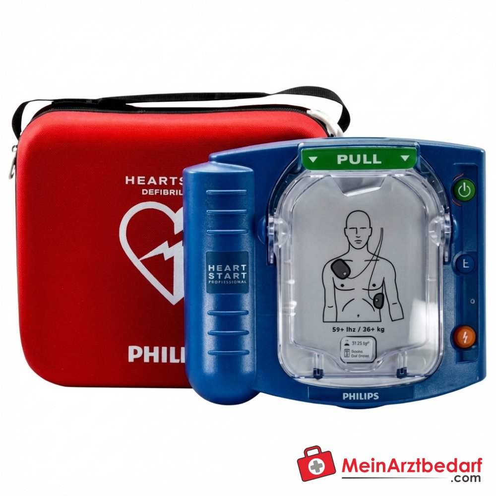 Philips HeartStart FRx Defibrillator halbautomatisch inkl. SMART Pads II und Tasche.