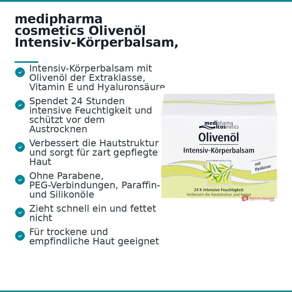 medipharma cosmetics Bálsamo corporal intensivo de aceite de oliva, 250 ml