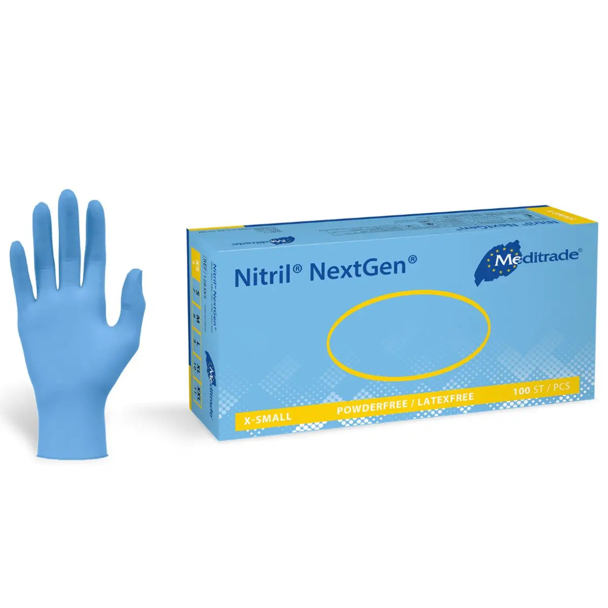 Meditrade Nitril NextGen Untersuchungshandschuhe blau, 100 Stk.