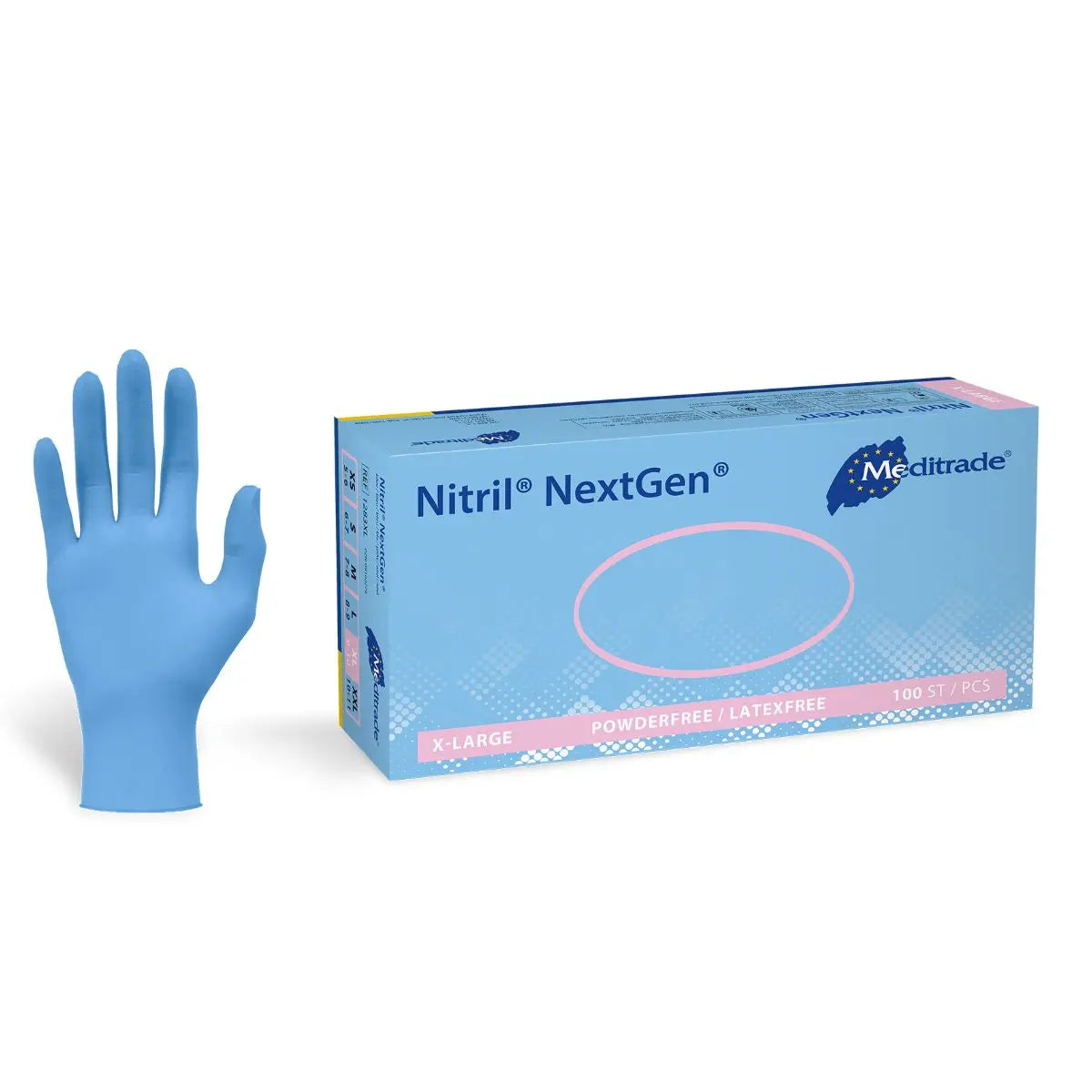 Meditrade Nitril NextGen Untersuchungshandschuhe blau, 100 Stk.