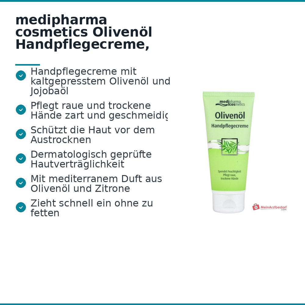 medipharma cosmetics Crema para el cuidado de manos con aceite de oliva, 100 ml