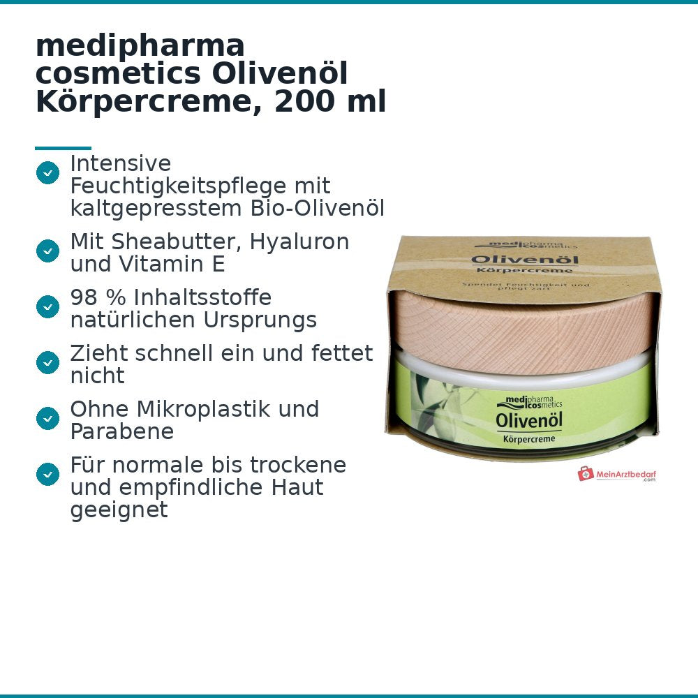 medipharma cosmetics krem do ciała z olejem z oliwek, 200 ml