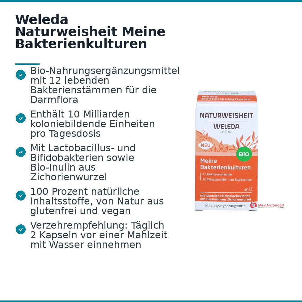 Weleda Sabiduría Natural Mis Cápsulas de Cultivo de Bacterias, 40 uds.