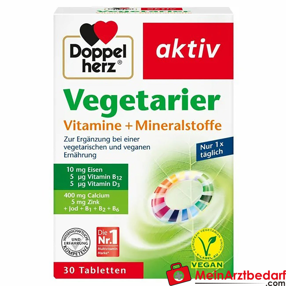 Doppelherz® aktiv Vegetarier Vitamine+Mineralstoffe Tabletten, 30 St..