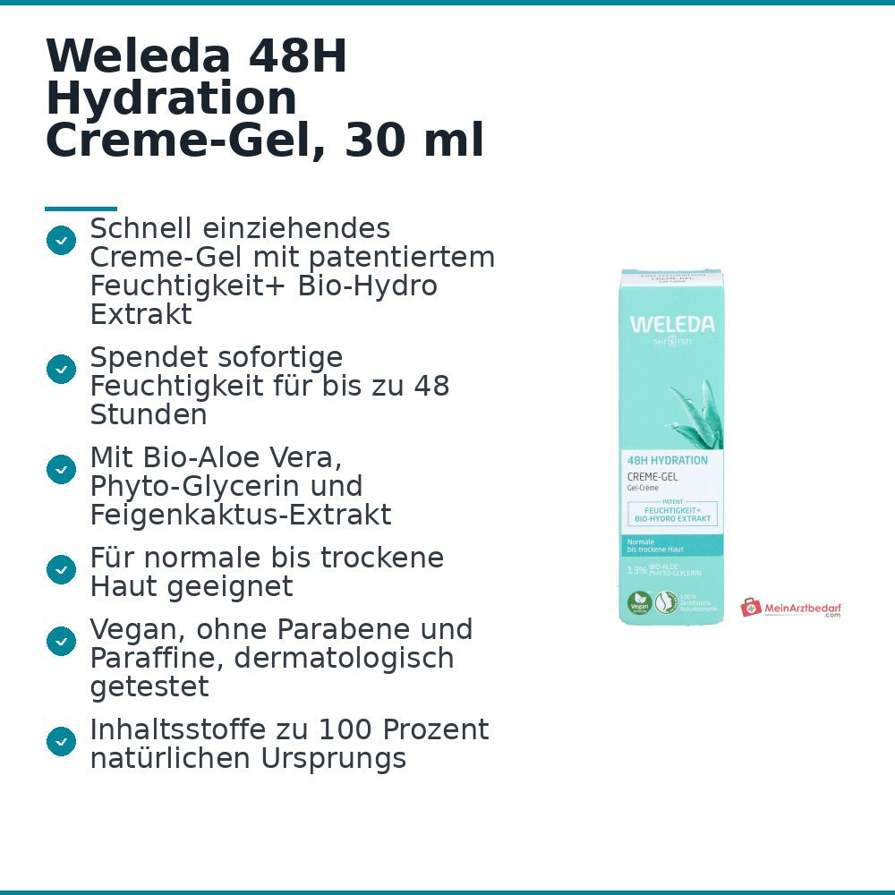 Weleda 48H Hydration Creme-Gel, 30 ml