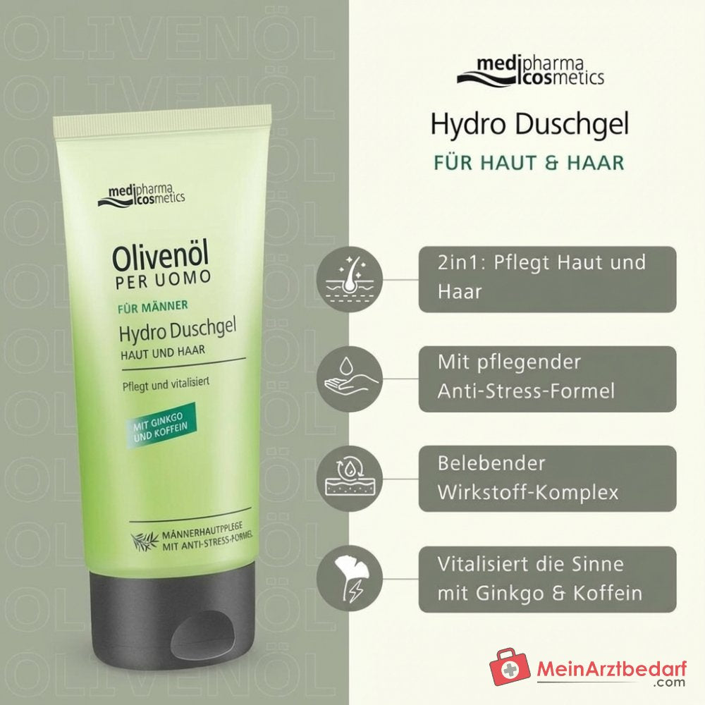 medipharma cosmetics Olivenöl Per Uomo Hydro Gel de Ducha, 150 ml