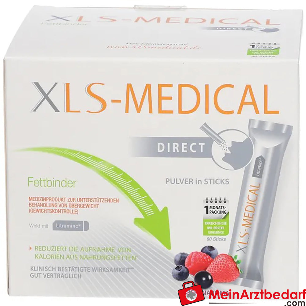 XLS-MEDICAL Fettbinder DIRECT Sticks mit angenehmem Beerengeschmack, 90 St..