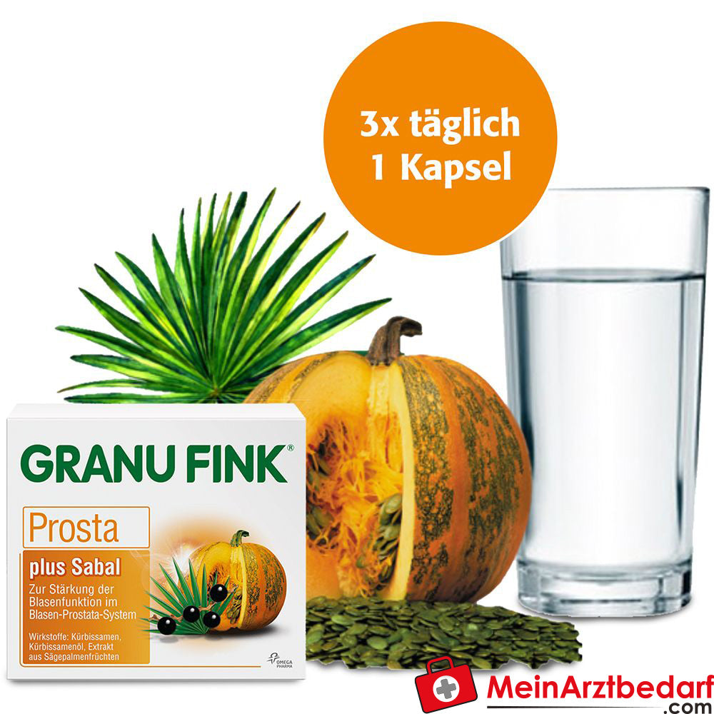 Granu Fink Prosta plus graines de courge / huile de graines de courge / extrait sec de fruits de palmier nain gélules dures, 200 pcs.