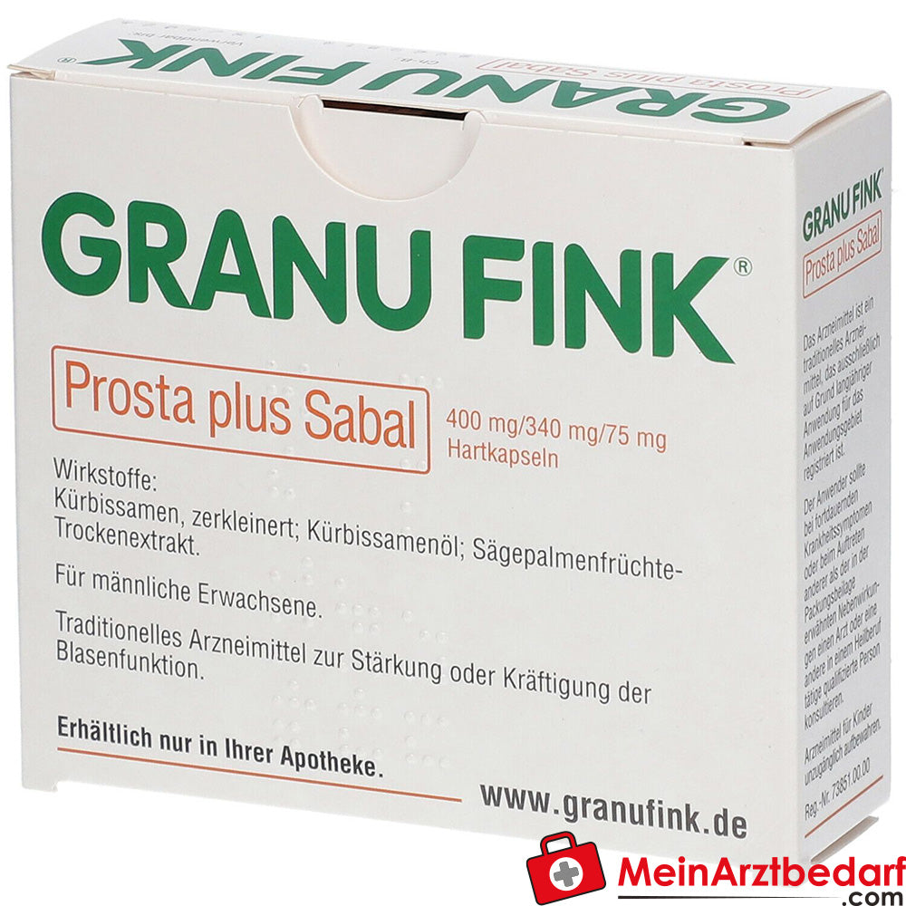 Granu Fink Prosta plus graines de courge / huile de graines de courge / extrait sec de fruits de palmier nain gélules dures, 200 pcs.