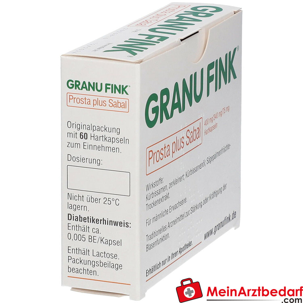 Granu Fink Prosta plus graines de courge / huile de graines de courge / extrait sec de fruits de palmier nain gélules dures, 200 pcs.