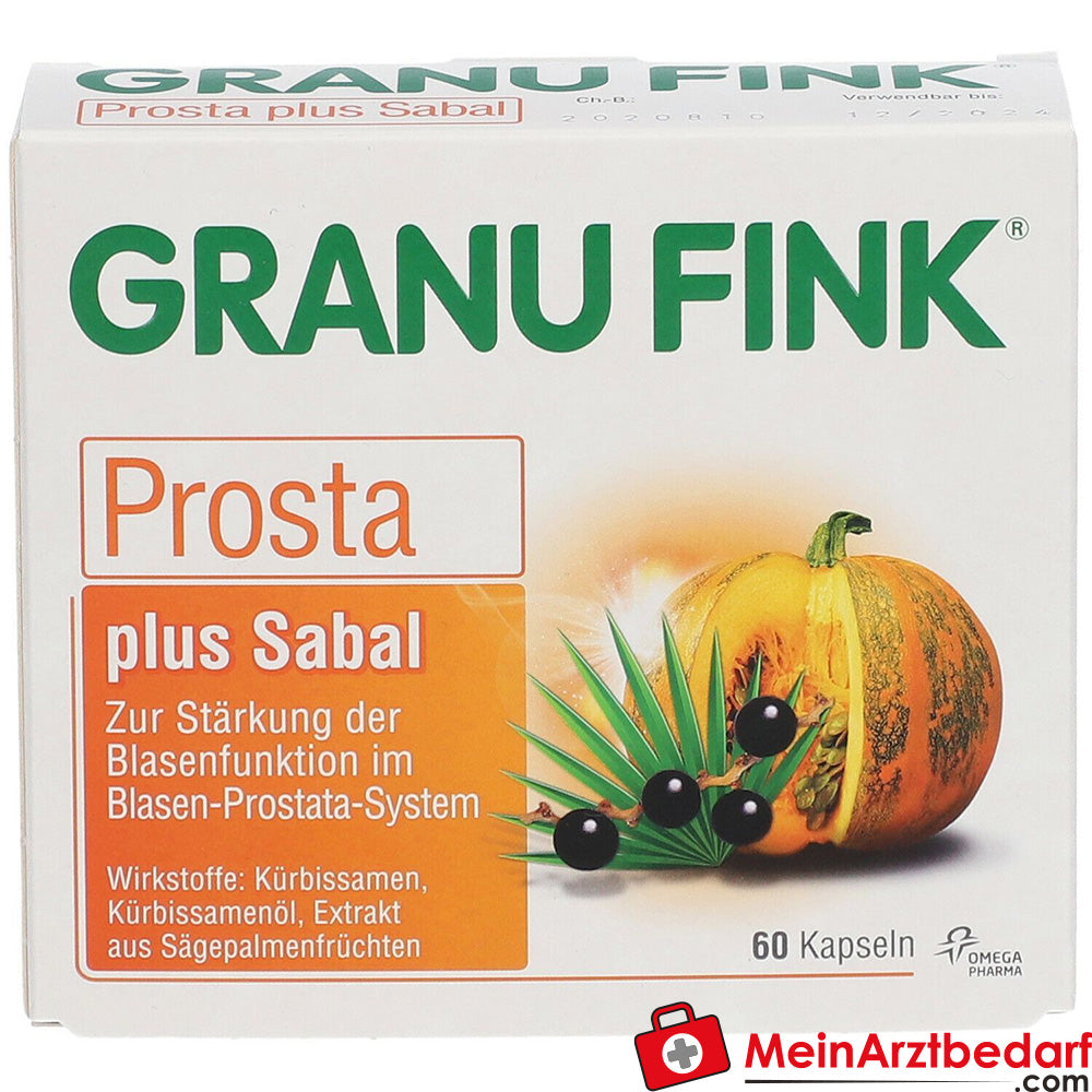 Granu Fink Prosta plus graines de courge / huile de graines de courge / extrait sec de fruits de palmier nain gélules dures, 200 pcs.