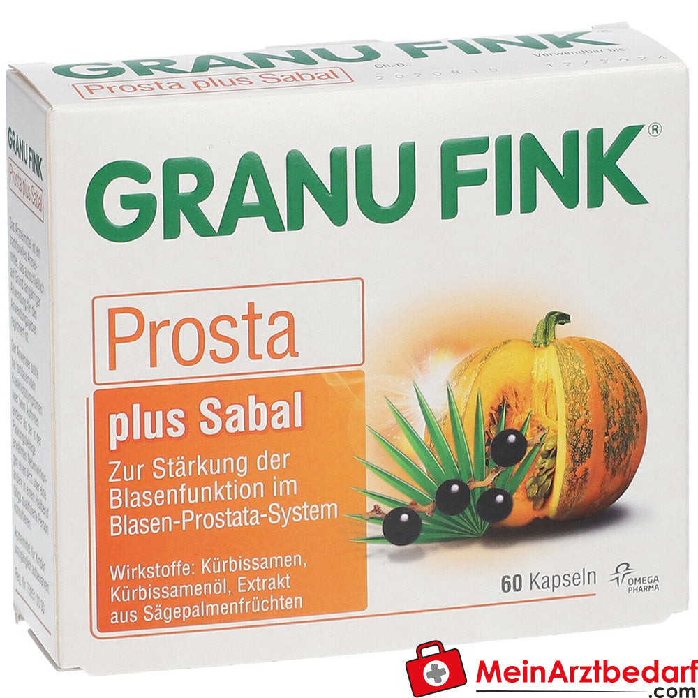 Granu Fink Prosta plus graines de courge / huile de graines de courge / extrait sec de fruits de palmier nain gélules dures, 200 pcs.