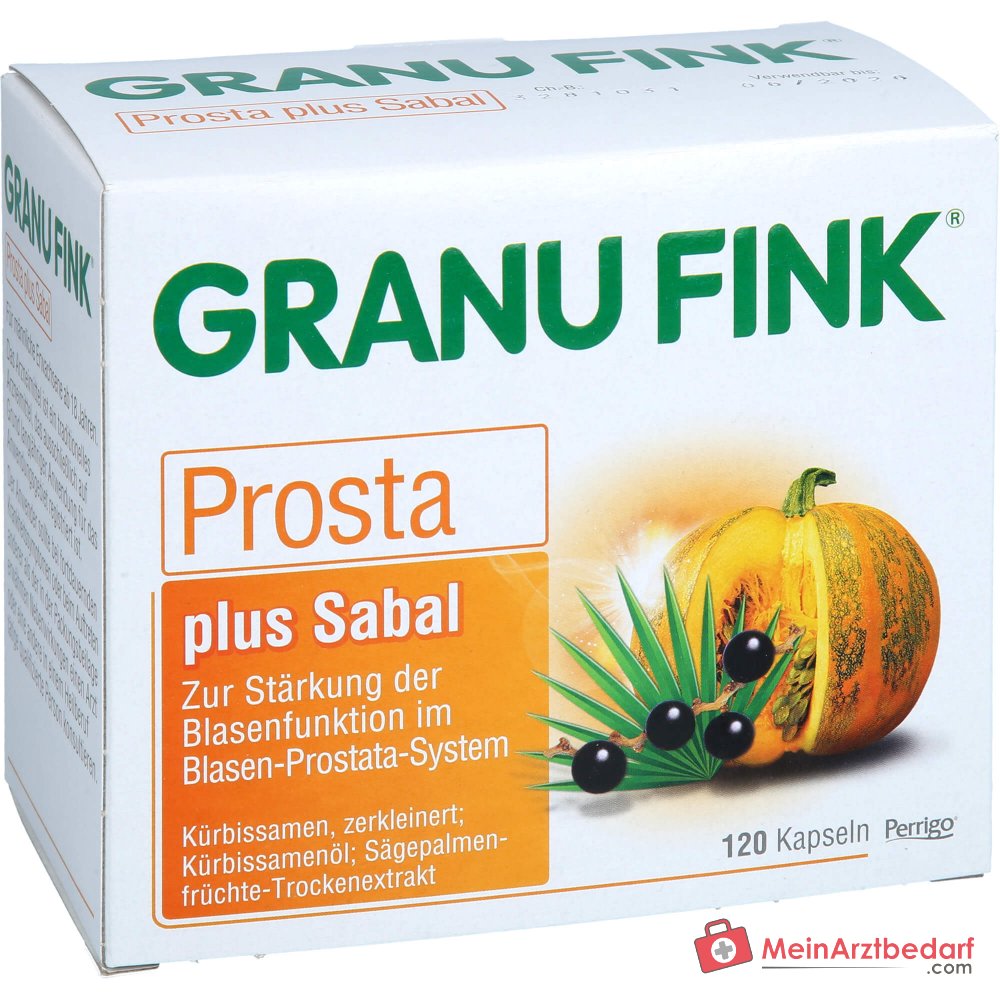 Granu Fink Prosta plus graines de courge / huile de graines de courge / extrait sec de fruits de palmier nain gélules dures, 200 pcs.