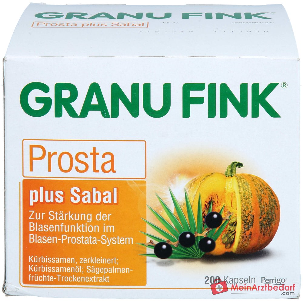 Granu Fink Prosta plus graines de courge / huile de graines de courge / extrait sec de fruits de palmier nain gélules dures, 200 pcs.