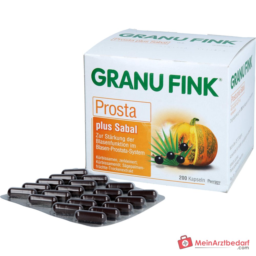 Granu Fink Prosta plus graines de courge / huile de graines de courge / extrait sec de fruits de palmier nain gélules dures, 200 pcs.