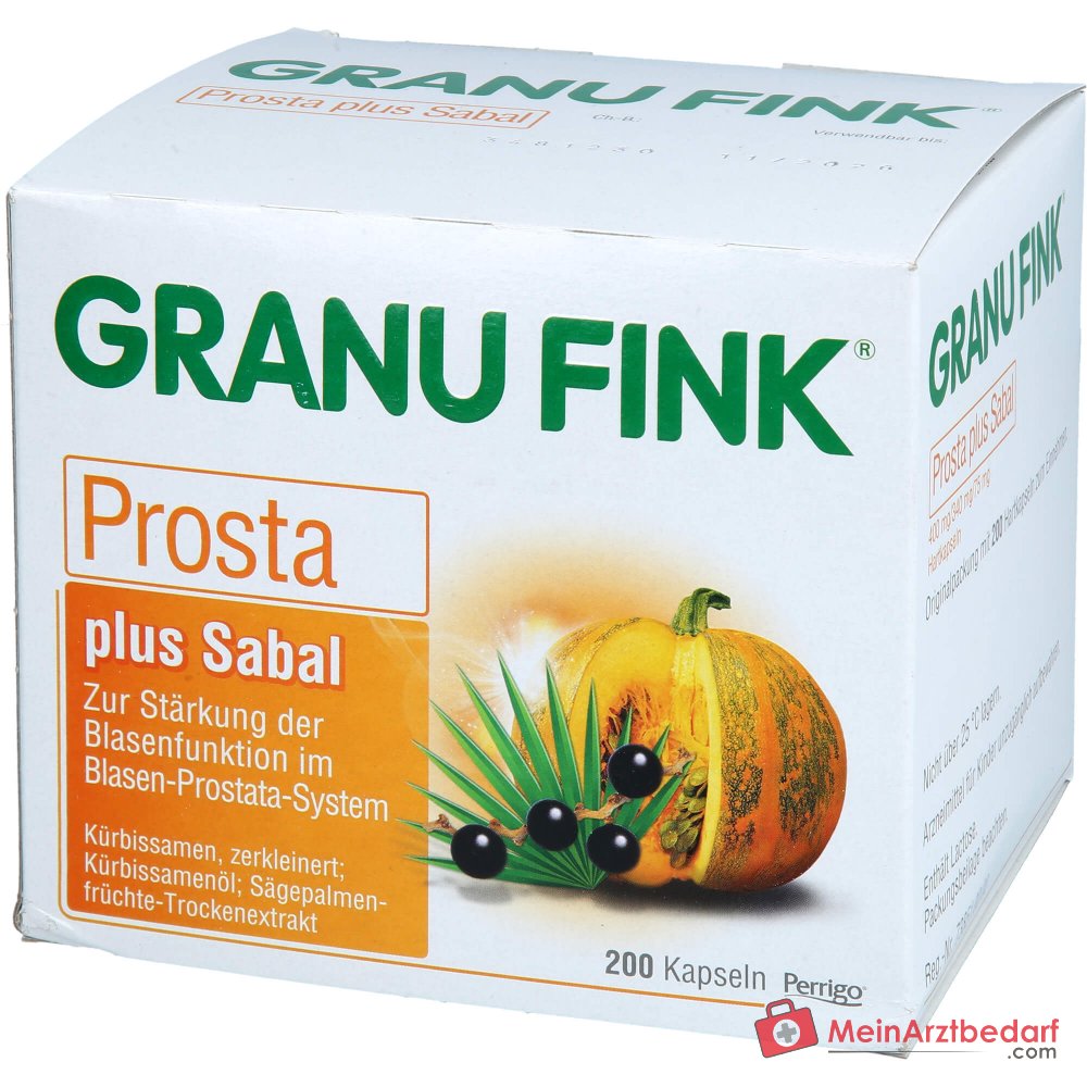 Granu Fink Prosta plus graines de courge / huile de graines de courge / extrait sec de fruits de palmier nain gélules dures, 200 pcs.