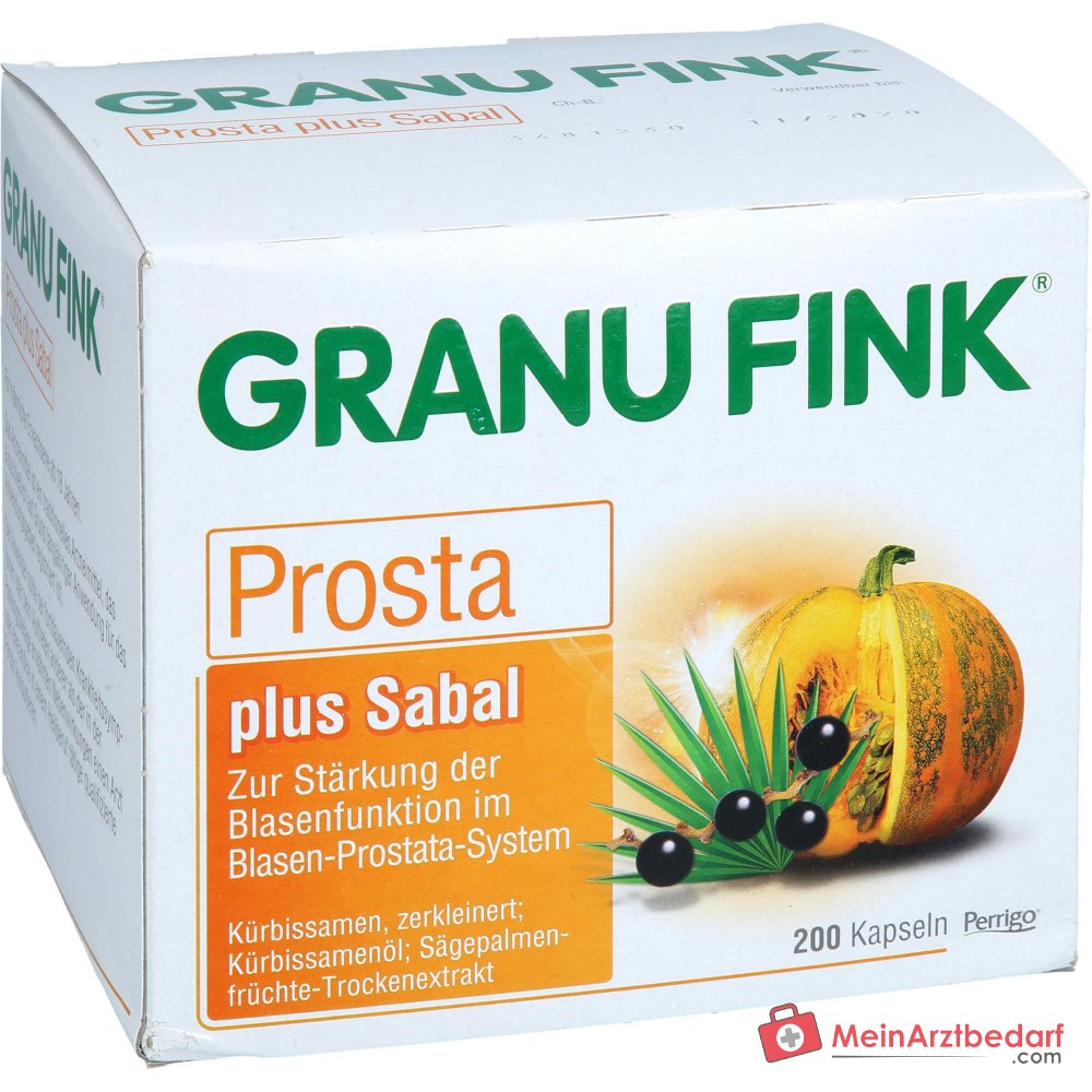 Granu Fink Prosta plus graines de courge / huile de graines de courge / extrait sec de fruits de palmier nain gélules dures, 200 pcs.