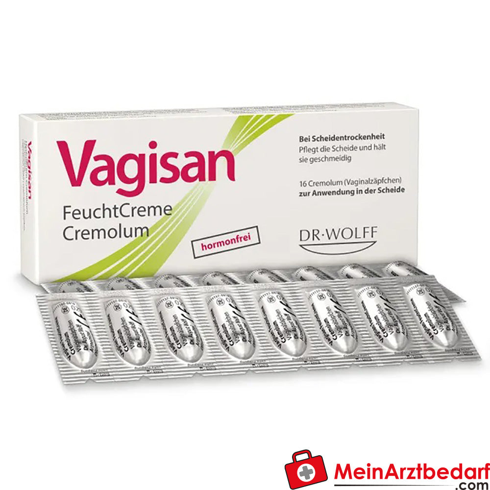 Vagisan FeuchtCreme Cremolum: Hormonfreies Vaginalzäpfchen bei trockener Scheide, 16 St..