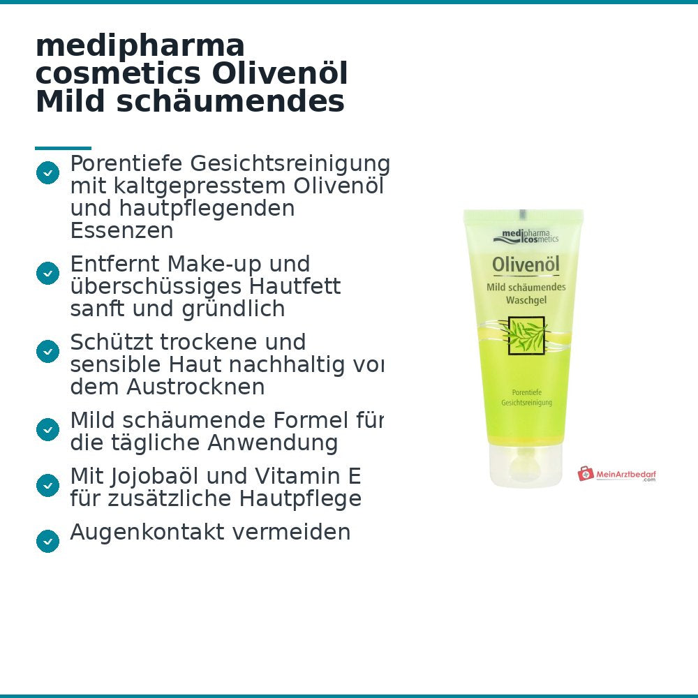 medipharma cosmetics Olijfolie Mild schuimende Wasgel, 100 ml