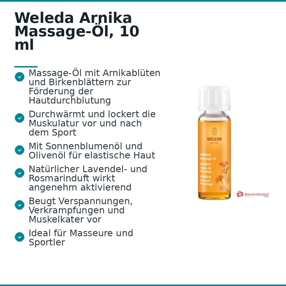 Weleda Huile de massage à l'arnica, 10 ml