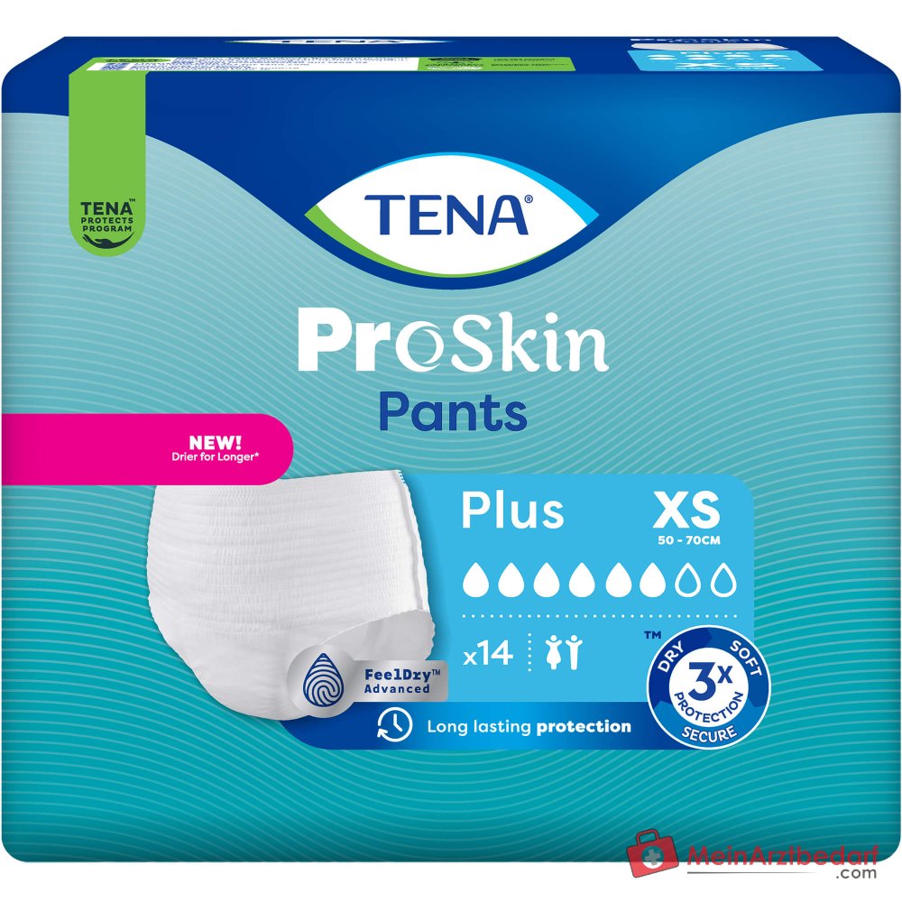 Tena Pants Plus ProSkin Einweghosen ConfioFit XS 50-70 cm, 56 St.